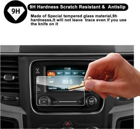 img 2 attached to 📱 Premium HD Clear Tempered Glass Screen Protector for 2013-2018 Dodge Ram Uconnect Touch Screen Navigation Display (5-Inch)