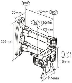 img 1 attached to 📺 Enhance Your Viewing Experience with the OSD Audio TSM-02-113 Full Motion Tilt and Swivel Wall Mount for 13-inch to 23-inch LCD TVs