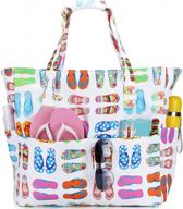 stay stylishly organized with the ideal waterproof beach tote - perfect for ladies on the go! logo
