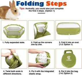 img 2 attached to 🥑 VavoPaw Portable Small Animals Playpen, Breathable Pet Cage Tent with Double-Opening Zipper, Outdoor Exercise Yard Fence for Hedgehog Hamster Kitten Bunny Squirrel Guinea Pig, Avocado Green