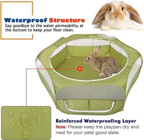 img 1 attached to 🥑 VavoPaw Portable Small Animals Playpen, Breathable Pet Cage Tent with Double-Opening Zipper, Outdoor Exercise Yard Fence for Hedgehog Hamster Kitten Bunny Squirrel Guinea Pig, Avocado Green