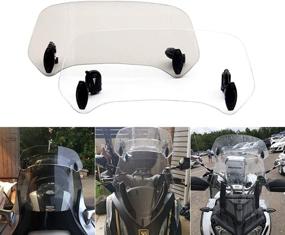 img 3 attached to 🏍️ Enhance Your Motorcycle Riding Experience with Evomosa Adjustable Windscreen Extension - Gray Spoiler Deflector