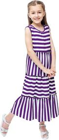 img 1 attached to KYMIDY Sleeveless Summer Striped Sundresses Girls' Clothing via Dresses
