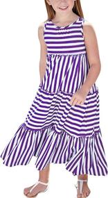 img 4 attached to KYMIDY Sleeveless Summer Striped Sundresses Girls' Clothing via Dresses