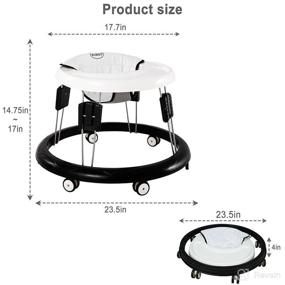 img 3 attached to DaGiBayCn Foldable Baby Walker: Oldschool Round Shape for All Terrains - White (6-18 Months)