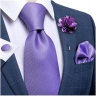 men's paisley plaid floral silk tie woven handkerchief necktie lapel pin brooch set logo
