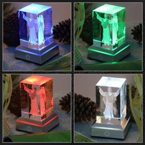 img 2 attached to Colorful LED Light Base For Crystal 3D Glass Art Display - Flat Square Stand Plate