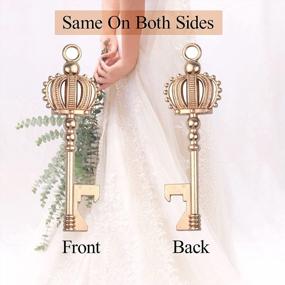 img 1 attached to 50Pcs Rose Gold Crown Skeleton Key Bottle Opener Set For Wedding Favors With Candy Box, Tags, And Ribbon - Perfect Souvenirs For Bridal Shower Party Guests