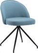 blue linen office desk chair with comfy armless design for study, reading and dining room - kmax task chair with no wheels logo