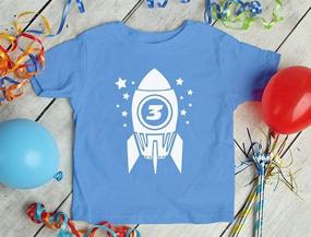 img 1 attached to 🚀 Space Rocket Birthday Toddler T-Shirt - Perfect Gift for 3-Year-Olds & Infants