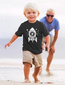 img 2 attached to 🚀 Space Rocket Birthday Toddler T-Shirt - Perfect Gift for 3-Year-Olds & Infants