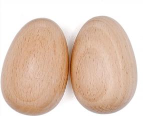 img 3 attached to 2-Piece Wooden Egg Shakers Set - Musical Percussion Instruments With Natural Finish