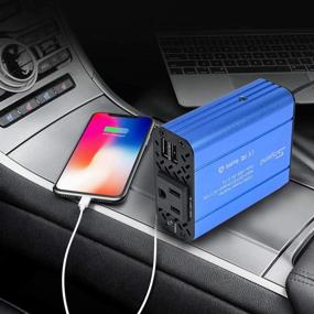 img 3 attached to 💪 Powerful 150W Car Power Inverter: DC 12V to 110V AC Converter, Dual USB Ports, Blue - Perfect Car Charger Adapter