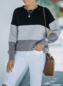 img 2 attached to Stylish Color-Block Crew Neck Sweatshirt: Lightweight Long Sleeve Top With Side Split Tunic Design For Women'S Casual Wear