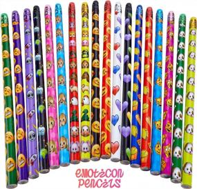 img 2 attached to Набор из 72 карандашей Kicko Emoticon - 7,5 дюймов, разноцветные школьные принадлежности, награды и поощрения для детей