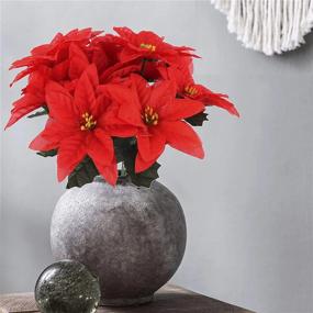 img 1 attached to 6Pcs Red Artificial Poinsettia Bushes For Christmas Holiday Decoration - DRYEN YY-210611XU02-6-10452-1911375431