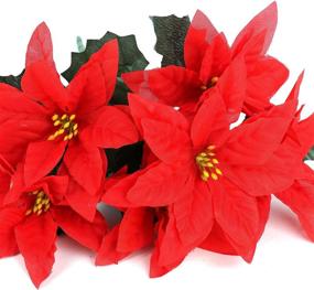 img 3 attached to 6Pcs Red Artificial Poinsettia Bushes For Christmas Holiday Decoration - DRYEN YY-210611XU02-6-10452-1911375431