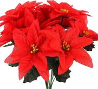 6pcs red artificial poinsettia bushes for christmas holiday decoration - dryen yy-210611xu02-6-10452-1911375431 logo