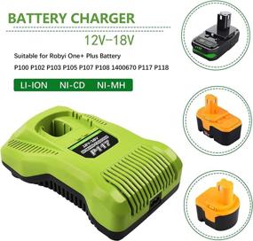 img 1 attached to Bonacell 2Pack 3.0Ah Replacement Battery And Charger Combo For Ryobi 18V - Compatible With ONE+ P102 P103 P104 P105 P107 P108 P109 P190 P191 P122 Tools
