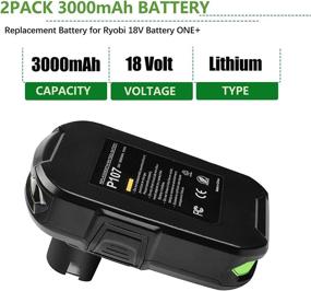 img 3 attached to Bonacell 2Pack 3.0Ah Replacement Battery And Charger Combo For Ryobi 18V - Compatible With ONE+ P102 P103 P104 P105 P107 P108 P109 P190 P191 P122 Tools