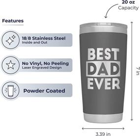 img 1 attached to Vacuum Insulated Best Dad Ever Tumbler - Stainless Steel Travel Mug - Perfect Birthday Gift For New Dads - Worlds Best Dad Cup From Kids - Ideal Father'S Day Or Bday Gift For Dad - SassyCups