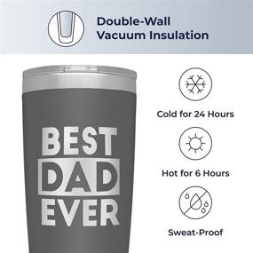 img 2 attached to Vacuum Insulated Best Dad Ever Tumbler - Stainless Steel Travel Mug - Perfect Birthday Gift For New Dads - Worlds Best Dad Cup From Kids - Ideal Father'S Day Or Bday Gift For Dad - SassyCups