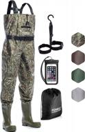 foxelli waterproof chest waders for men and women - camo hunting and fishing waders with bootfoot design, made of 2-ply nylon/pvc materials логотип