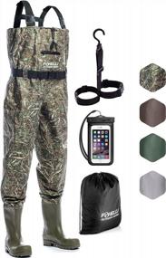 img 4 attached to Foxelli Waterproof Chest Waders For Men And Women - Camo Hunting And Fishing Waders With Bootfoot Design, Made Of 2-Ply Nylon/PVC Materials