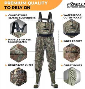 img 1 attached to Foxelli Waterproof Chest Waders For Men And Women - Camo Hunting And Fishing Waders With Bootfoot Design, Made Of 2-Ply Nylon/PVC Materials