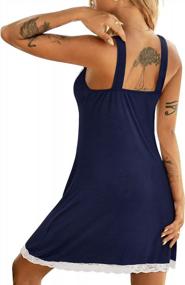 img 1 attached to Luxurious Lace Night Dress: OUGES Womens V-Neck Chemise Sleepwear