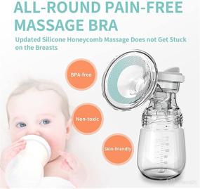 img 2 attached to 🍼 Double Wear Breast Pump: 2022's Quietest, Portable, and Painless Breast Pump with Strong Suction, 4 Modes, 9 Levels, and 24mm Flange