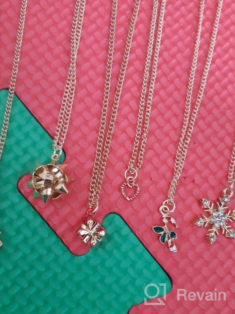 img 1 attached to 🎄 6 Pcs Christmas Necklace Crystal Pendant Necklace - Women, Teen Girls, Winter Sweater, Thanksgiving Day, Christmas Tree, Snowflake, Heart review by Chad Baio