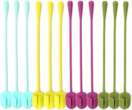 feleph silicone twist ties for cable management - reusable cable ties for bundling & holding stuff - multipurpose rubber cord organizer/keeper (12pcs) logo