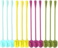 feleph silicone twist ties for cable management - reusable cable ties for bundling & holding stuff - multipurpose rubber cord organizer/keeper (12pcs) логотип