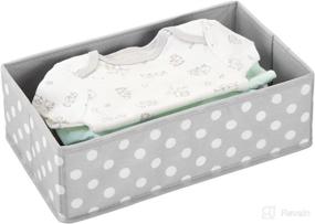 img 1 attached to 🛍️ mDesign Soft Fabric Dresser Drawer and Closet Storage Organizer for Child/Kids Room or Nursery - Roomy Open Rectangular Compartment Organizer - Polka Dot Print - Gray/White: A Fun and Stylish Storage Solution for Your Little One's Space