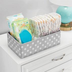 img 3 attached to 🛍️ mDesign Soft Fabric Dresser Drawer and Closet Storage Organizer for Child/Kids Room or Nursery - Roomy Open Rectangular Compartment Organizer - Polka Dot Print - Gray/White: A Fun and Stylish Storage Solution for Your Little One's Space