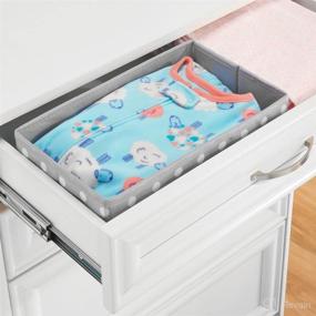 img 2 attached to 🛍️ mDesign Soft Fabric Dresser Drawer and Closet Storage Organizer for Child/Kids Room or Nursery - Roomy Open Rectangular Compartment Organizer - Polka Dot Print - Gray/White: A Fun and Stylish Storage Solution for Your Little One's Space