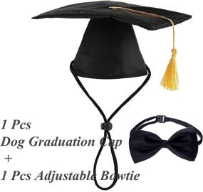 img 3 attached to 🎓 Pet Graduation Cap and Bowtie Collar Set - Dog Grad Costume