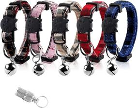 img 4 attached to 🐱 Vetoo 5 Pack Cat Collars with Bell: Durable & Safe Adjustable Collars for Boy and Girl Cats