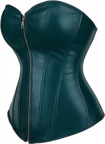 img 3 attached to Women'S Steampunk Faux Leather Bustier Waist Cincher Top
