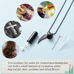 img 2 attached to Cylinder Pendant Urn Necklace With Glass Vial - Memorial Jewelry For Ashes, Imrsanl Cremation Keepsake