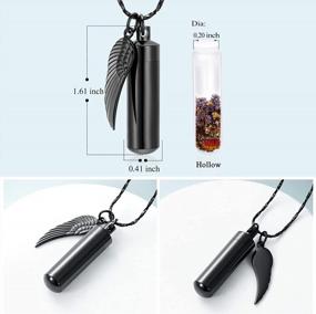 img 3 attached to Cylinder Pendant Urn Necklace With Glass Vial - Memorial Jewelry For Ashes, Imrsanl Cremation Keepsake