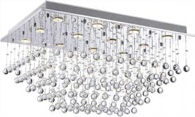 img 1 attached to Saint Mossi 12-Lights Modern Chandelier K9 Crystal Chandelier Light Fixture By Raindrop Chandelier Design,Modern Flush Mount Ceiling Light Fixtures,H16 X W22 X L31