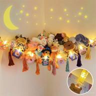 🧸 organize and display your stuffed animals with stuffed animal storage: toy hammock, toy net, plushie holder, and teddy bear organizer with photo clip light for trendy kawaii room decor logo