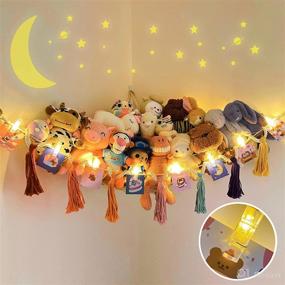 img 4 attached to 🧸 Organize and Display Your Stuffed Animals with Stuffed Animal Storage: Toy Hammock, Toy Net, Plushie Holder, and Teddy Bear Organizer with Photo Clip Light for Trendy Kawaii Room Decor