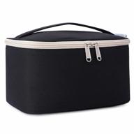 narwey travel makeup bag: большая органайзер-косметичка для женщин и девочек (средний размер, черный) - упаковка из 1 штуки логотип