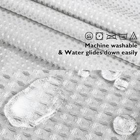 img 1 attached to Lagute SnapHook Waffle Weave Fabric Hook Free Shower Curtain With Snap-In Liner, Heavy Duty Bath Curtain With See Through Top, Hotel Grade, Machine Washable, 71Wx78L, White