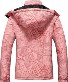 img 3 attached to Лыжная куртка водостойких женщин с клобуком для горных видов спорта теплой зимы