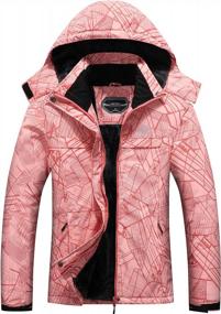 img 4 attached to Лыжная куртка водостойких женщин с клобуком для горных видов спорта теплой зимы