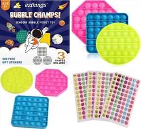 img 3 attached to Neon Push Bubble Popper Champs Fidget Toy для детей и взрослых - сверхмощная сенсорная игрушка для снятия стресса от EZthings